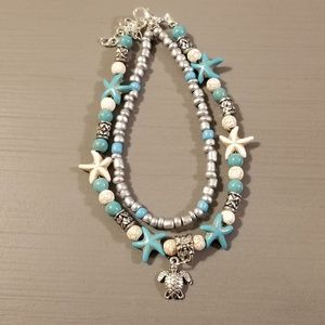 Cute Anklet with Sea Turtle Charm